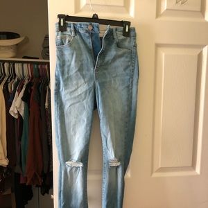 super high waisted skinny jeans